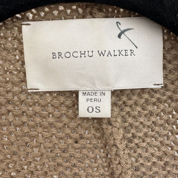 Brochu Walker City Cardigan Chunky Sweater Alpaca Wool Women's Camel Size OS - Picture 4 of 5